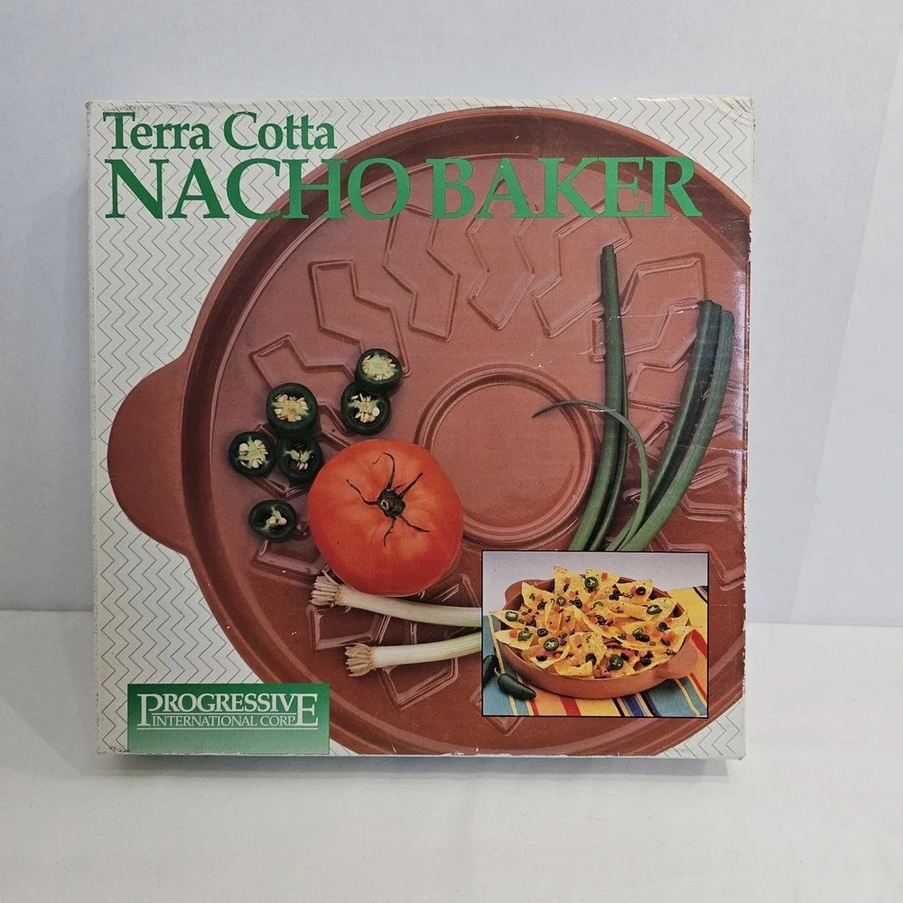 Vintage Pregressive  Terra Cotta Nacho Baker Platter New In Box  11